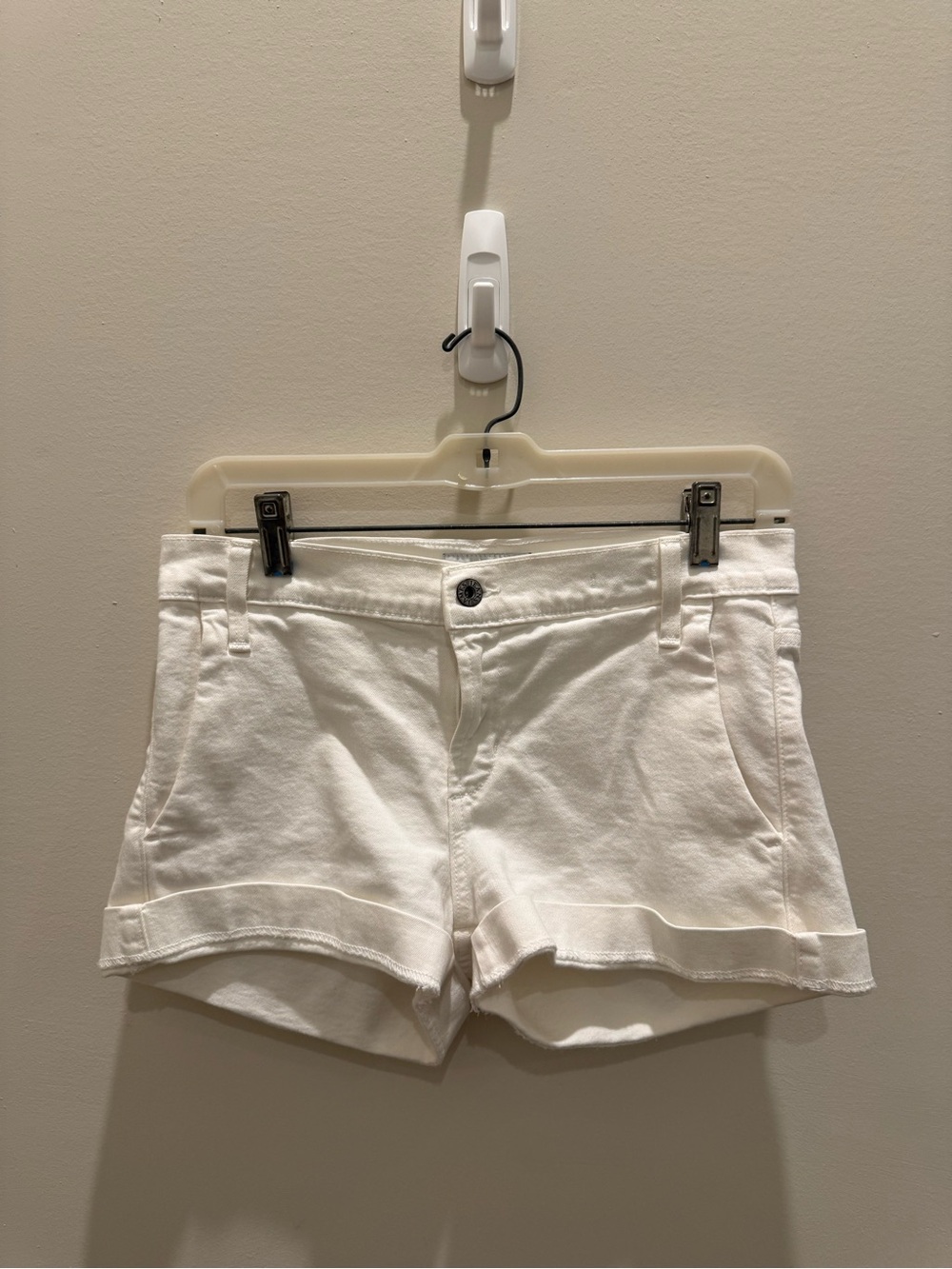 James Jeans Olivia Women’s 26 Cotton Blend White Denim Shorts